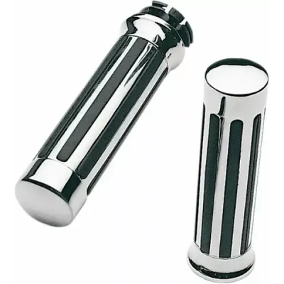Custom Chrome Rail Style Rubber Grips