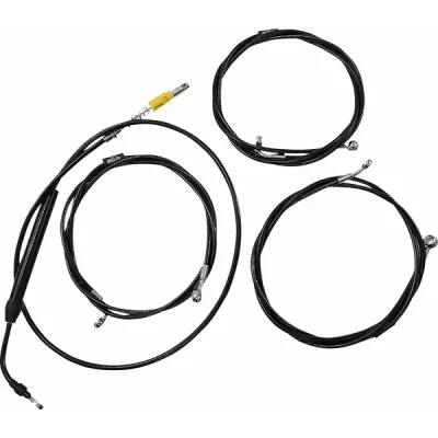 Standard Black Vinyl Braided Handlebar Cable/Brake Line Kit