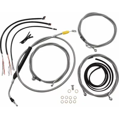 Kit complet de cabluri de ghidon din oțel inoxidabil împletit/linie de frână