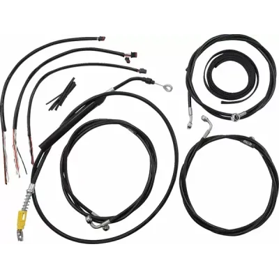Kit complet de cabluri de ghidon din vinil negru impletit