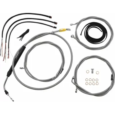 Complete Stainless Braided Handlebar Cable/Brake Line Kit