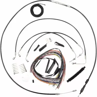 Kit complet de cabluri de ghidon din vinil negru impletit