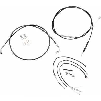 Kit complet de cabluri de ghidon impletite cu maner din vinil negru