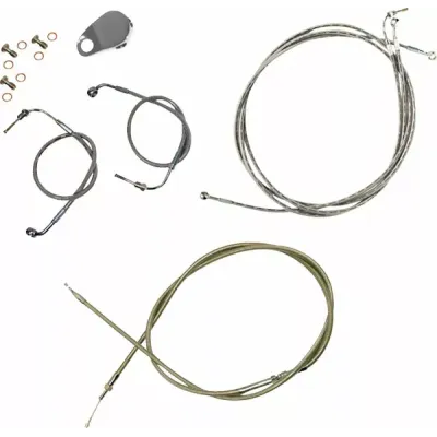 Standard Stainless Braided Handlebar Cable/Brake Line Kit