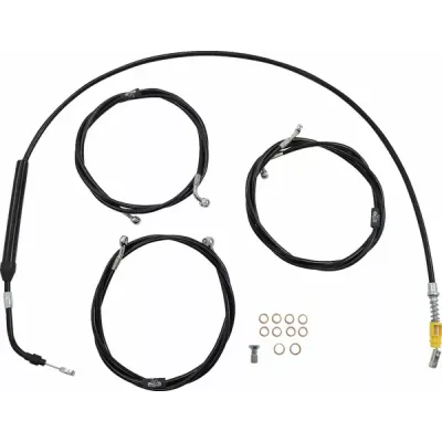 Standard Black Vinyl Braided Handlebar Cable/Brake Line Kit