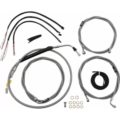 Complete Stainless Braided Handlebar Cable/Brake Line Kit
