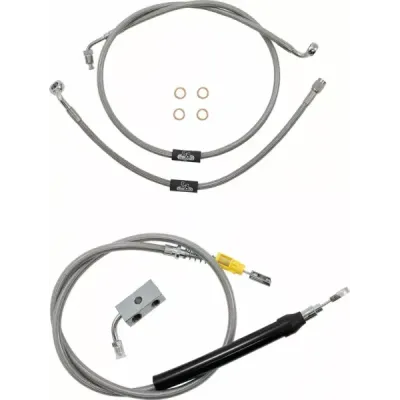Standard Stainless Braided Handlebar Cable/Brake Line Kit