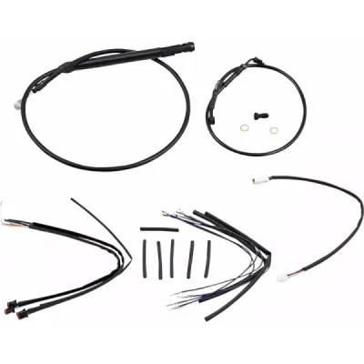 Complete Black Vinyl Handlebar Cable/Line Kit for Ape Hanger Handlebars