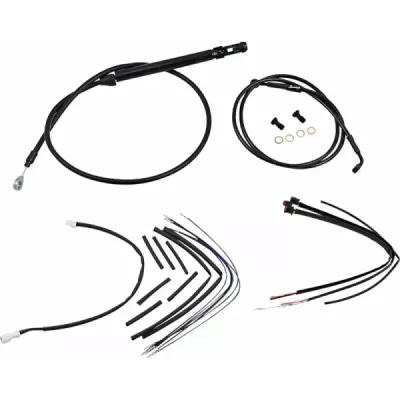 Complete Black Vinyl Handlebar Cable/Line Kit for Ape Hanger Handlebars