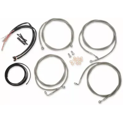 Complete Stainless Braided Handlebar Cable/Brake Line Kit