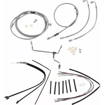 Kit complet de cabluri de ghidon din oțel inoxidabil împletit/mâner/frână