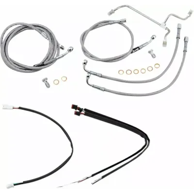 Complete Stainless Braided Handlebar Cable/Brake Line Kit