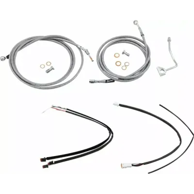 Kit complet de cabluri de ghidon din oțel inoxidabil împletit/linie de frână