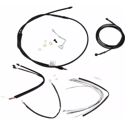 Complete Black Vinyl Handlebar Cable/Line Kit for Ape Hanger Handlebars