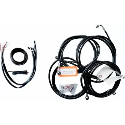 Kit complet de cabluri de ghidon negru din vinil împletit