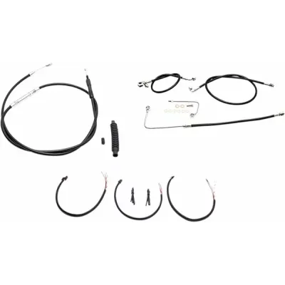 Complete Black Vinyl Braided Handlebar Cable/Brake Line Kit