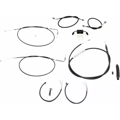 Kit complet de cabluri de ghidon și frână din vinil negru împletit