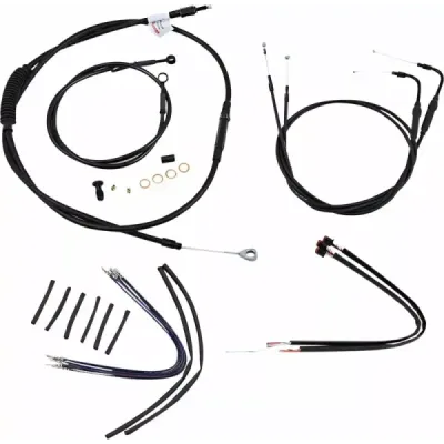 Complete Black Vinyl Handlebar Cable/Line Kit for Ape Hanger Handlebars