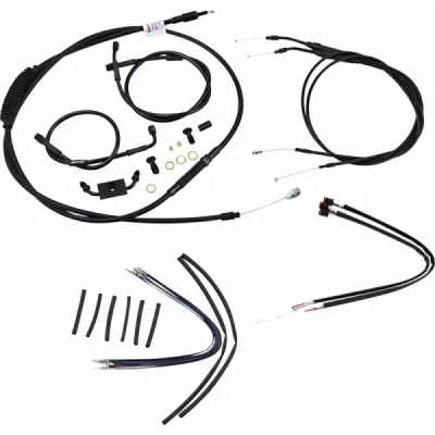 Complete Black Vinyl Handlebar Cable/Line Kit for Ape Hanger Handlebars