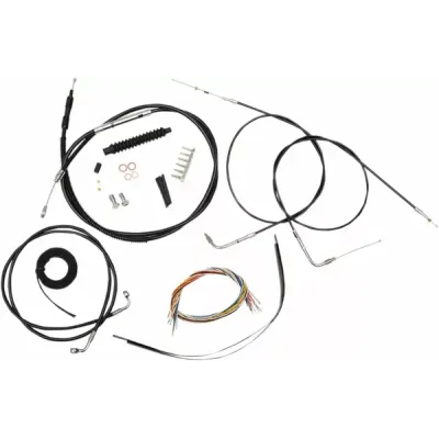 Complete Black Vinyl Braided Handlebar Cable/Brake Line Kit
