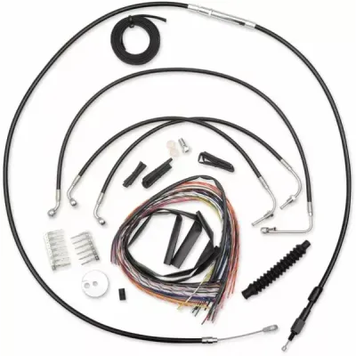 Complete Black Vinyl Braided Handlebar Cable/Brake Line Kit