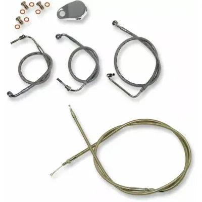 Standard Stainless Braided Handlebar Cable/Brake Line Kit