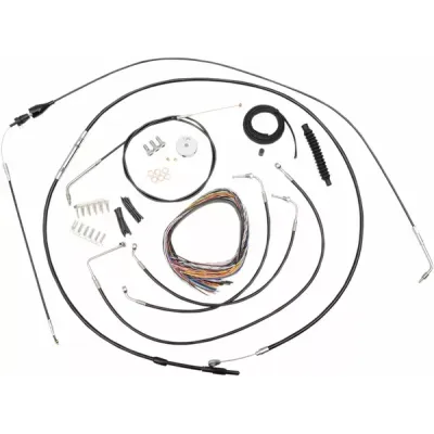 Kit complet de cabluri de ghidon din vinil negru impletit