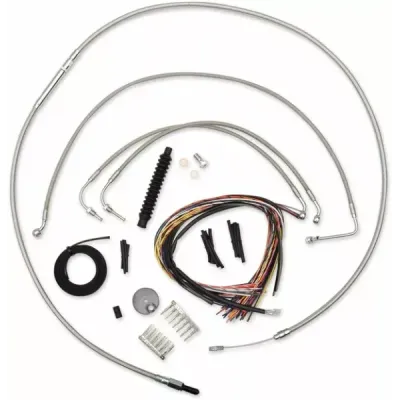 Complete Stainless Braided Handlebar Cable/Brake Line Kit