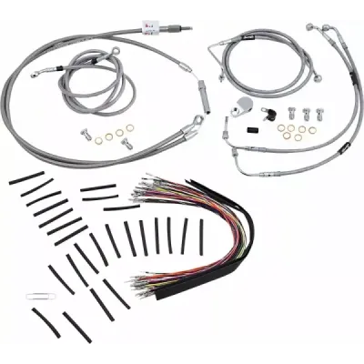 Kit complet de cabluri de ghidon din oțel inoxidabil împletit/linie de frână