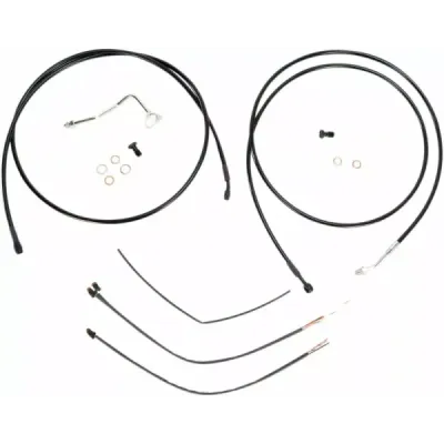 Complete Black Vinyl Handlebar Cable/Line Kit for Ape Hanger Handlebars