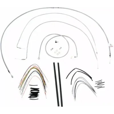 Complete Stainless Braided Handlebar Cable/Brake Line Kit