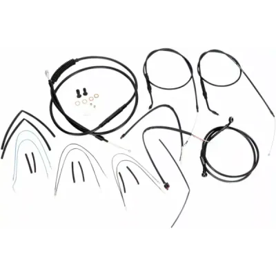 Complete Black Vinyl Handlebar Cable/Line Kit for Ape Hanger Handlebars