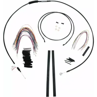 Complete Black Vinyl Handlebar Cable/Line Kit for Ape Hanger Handlebars