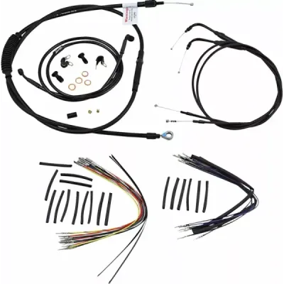 Complete Black Vinyl Handlebar Cable/Line Kit for Ape Hanger Handlebars