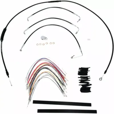 Complete Black Vinyl Handlebar Cable/Line Kit for Ape Hanger Handlebars