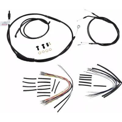 Complete Black Vinyl Handlebar Cable/Line Kit for Ape Hanger Handlebars