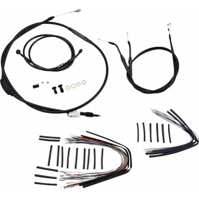 Complete Black Vinyl Handlebar Cable/Line Kit for Ape Hanger Handlebars