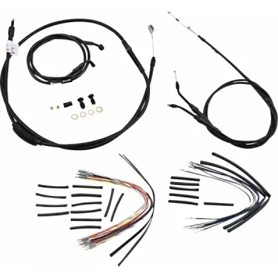 Complete Black Vinyl Handlebar Cable/Line Kit for Ape Hanger Handlebars