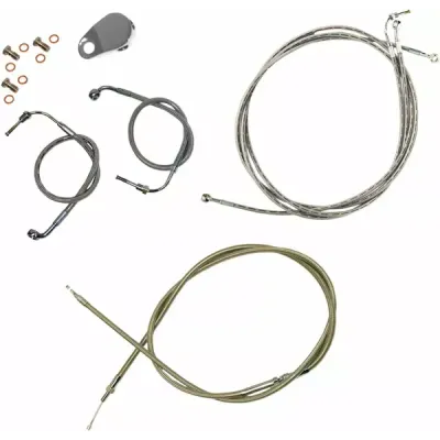 Standard Stainless Braided Handlebar Cable/Brake Line Kit