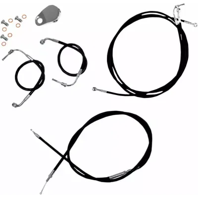 Standard Black Vinyl Braided Handlebar Cable/Brake Line Kit