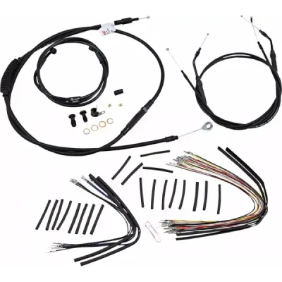 Complete Black Vinyl Handlebar Cable/Line Kit for Ape Hanger Handlebars