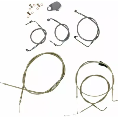 Standard Stainless Braided Handlebar Cable/Brake Line Kit