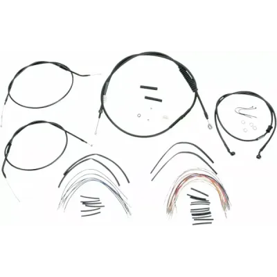 Complete Black Vinyl Handlebar Cable/Line Kit for Ape Hanger Handlebars