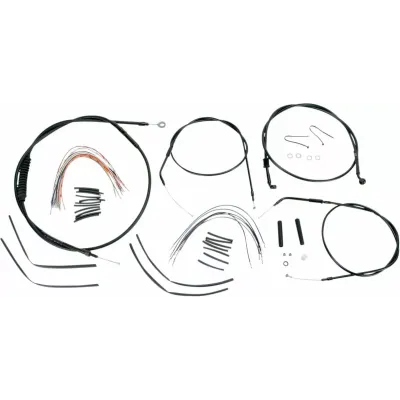 Complete Black Vinyl Handlebar Cable/Line Kit for Ape Hanger Handlebars