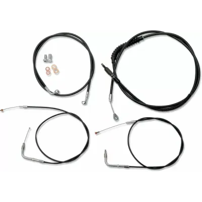 Standard Black Vinyl Braided Handlebar Cable/Brake Line Kit