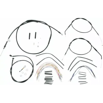 Complete Black Vinyl Handlebar Cable/Line Kit for Ape Hanger Handlebars