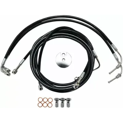 Black Braided Brake Line Kit