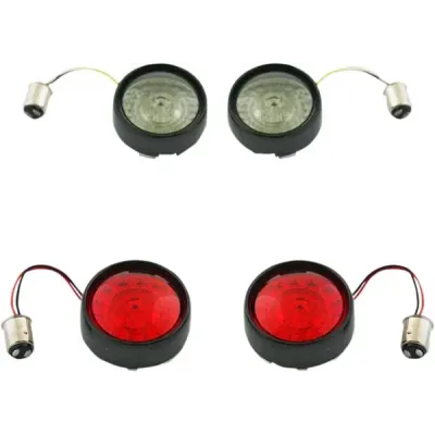 Complete Front & Rear Turn Signal Conversion Kit with Bullet Bezel Lenses