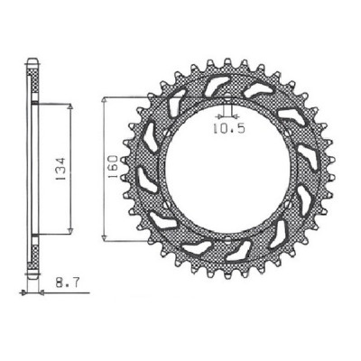 Roata din spate din aluminiu Works Triplestar