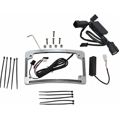 Plug & Play Run/Brake/Turn LED Radius License Plate Frame